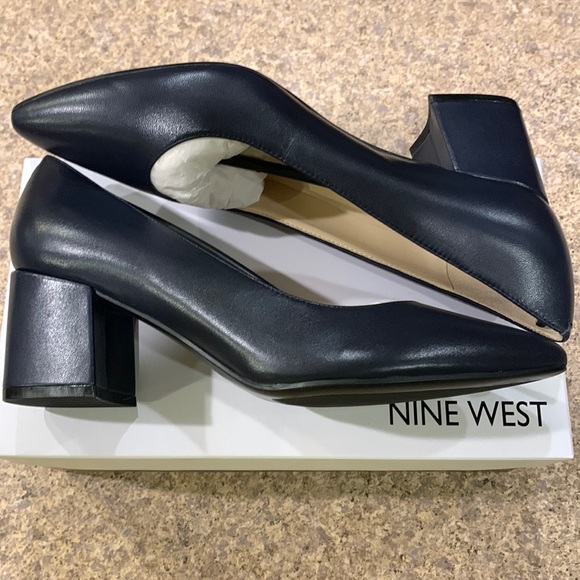 Nine West Shoes - Nine West Issa dark blue leather dress shoes